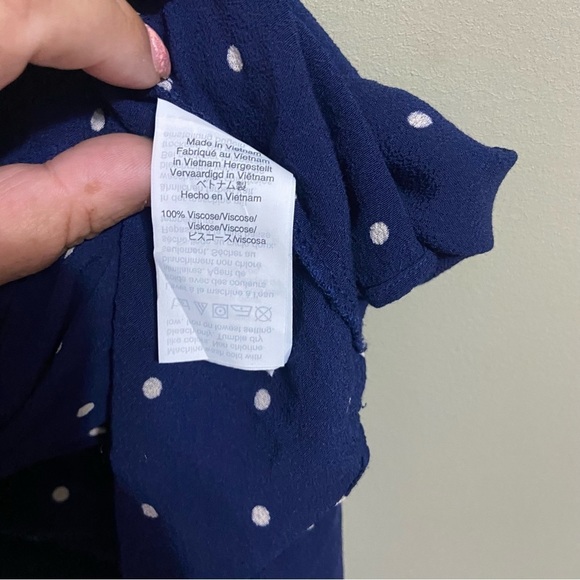 Madewell Navy Blue Polka Dot Dress - Picture 5 of 6